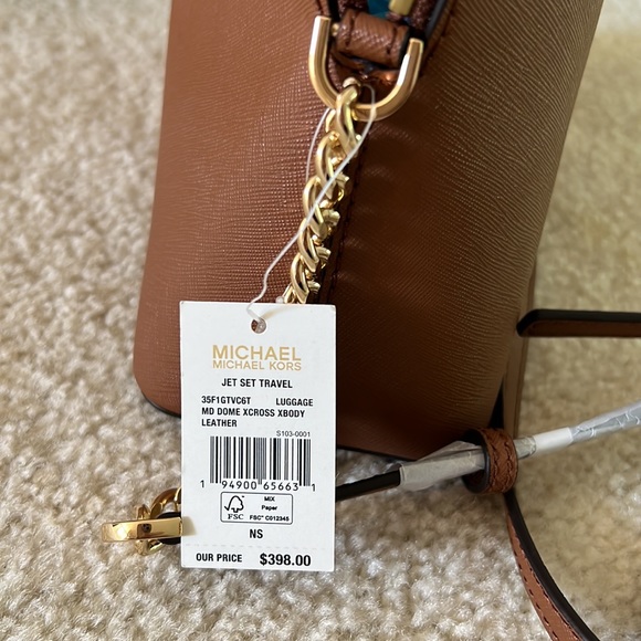 MICHAEL KORS JET SET TRAVEL CROSSBODY DOME LEATHER 9x7 - Picture 4 of 9